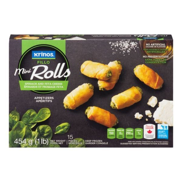 Krinos Fillo Mini Rolls Spinach, Feta and Ricotta 454gr